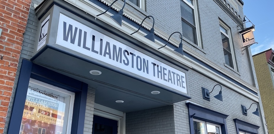 A picture of the front of the Williamston Theatre building